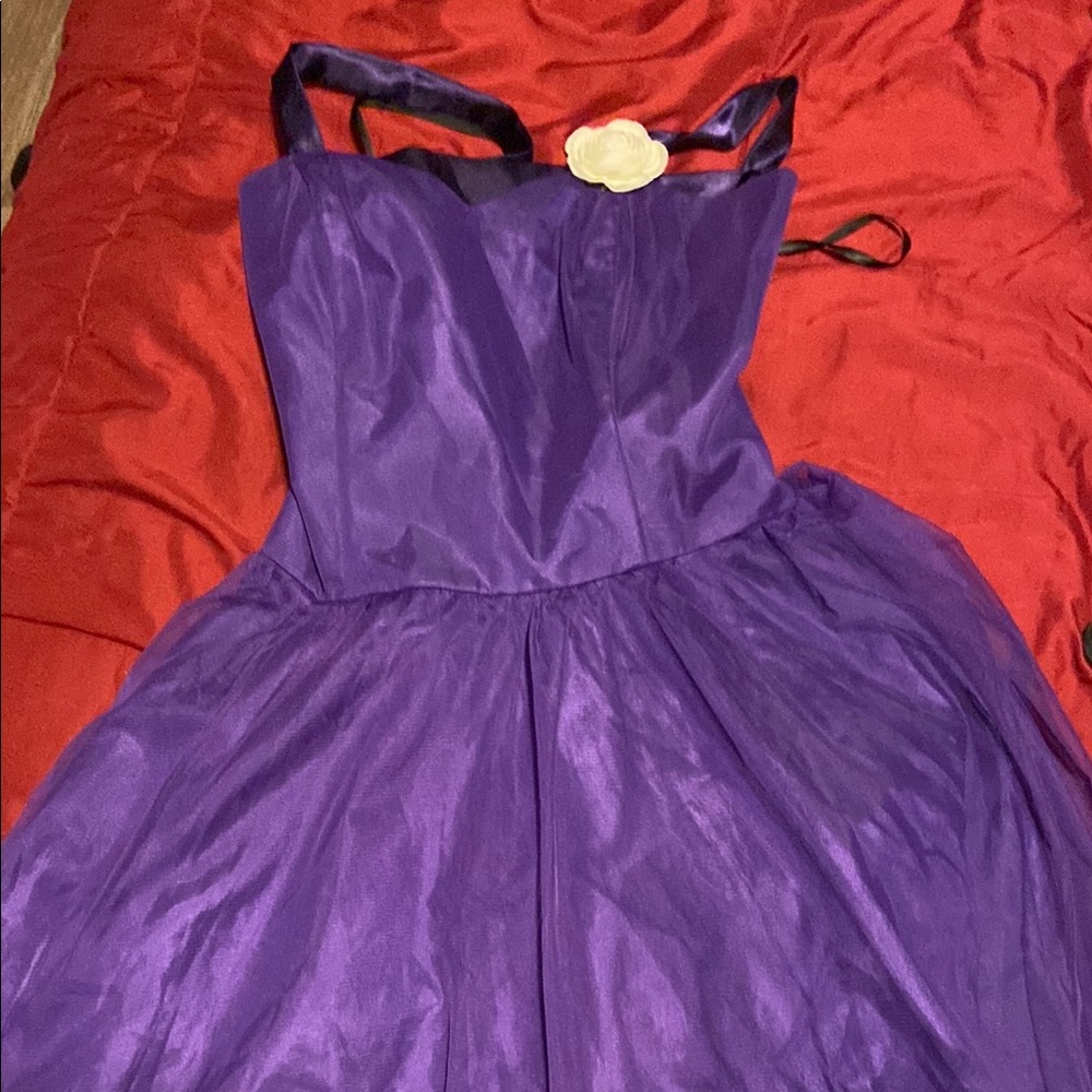 Purple Sleeveless Spaghetti Strap Prom Dress